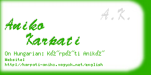 aniko karpati business card